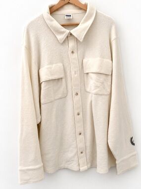 PINK Victoria's Secret Cream Button Down Teddy Shacket